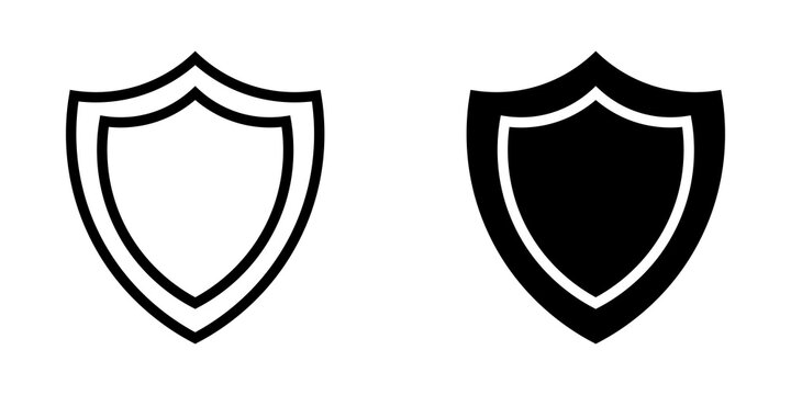Black and white shield icons representing protection security and safety