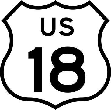 US Route 18 Emblem Badge Background Removed