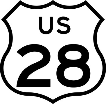 US Route 28 Emblem Badge Background Removed