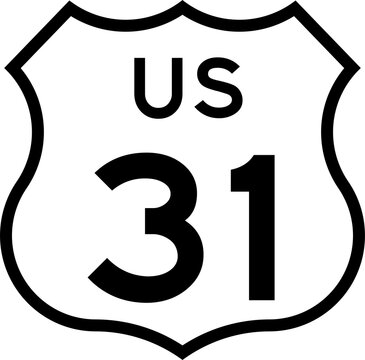 US Route 31 Emblem Badge Background Removed