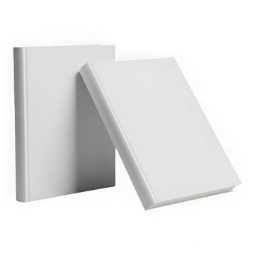 Two gray folded paper sheets standing