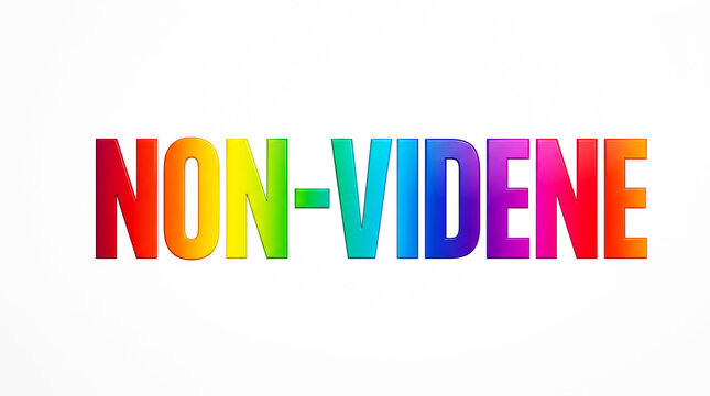 Colorful illustration of the latin phrase non videne with a speckled background