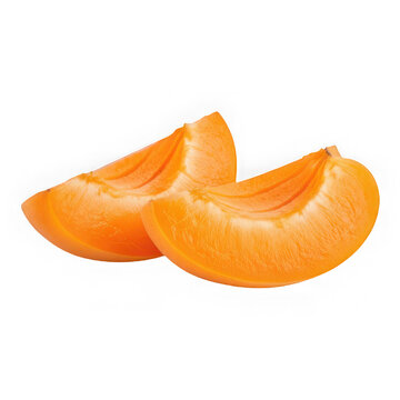 Freshly cut orange halves with vibrant peel