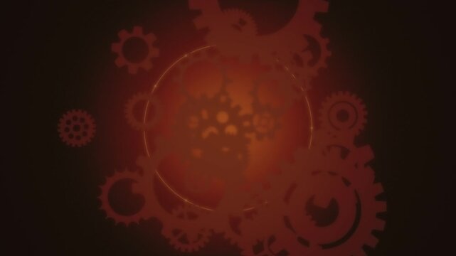 Vintage Brass Gears Time Warp &ndash; Steampunk Clockwork Background Loop