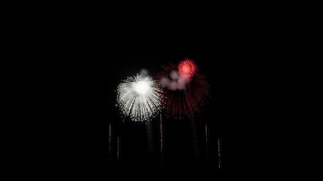Liberia Flag Color Fireworks Centered 3D Animation