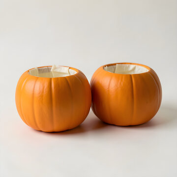 Unprinted pumpkin shaped gift box with a loose lid