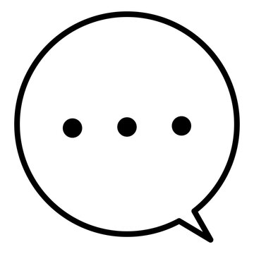 話やコメント・メッセージ枠・チャットや漫画のセリフ・思考を表現する三点リーダー入りのシンプルな丸型吹き出しアイコン
