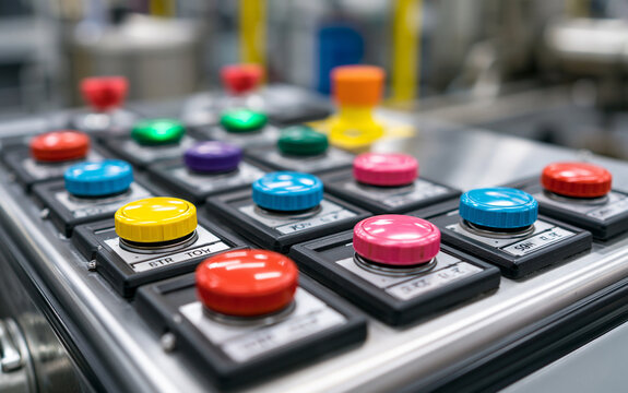 collection of controler handle for control panel of modern industrial equipment
