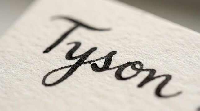 Name Tyson Written in Elegant Black Cursive Calligraphy