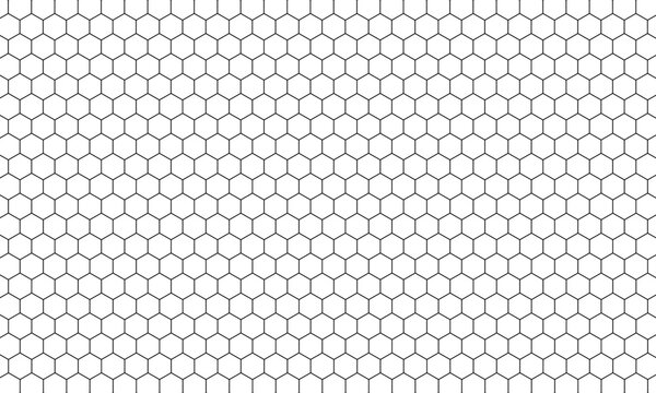 Hexagon grid honeycomb vector pattern featuring evenly spaced geometric cells, clean line structure, and repeating modular layout for abstract backgrounds and graphic design.