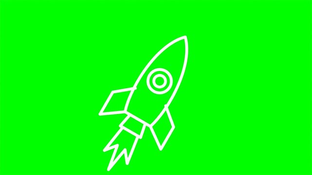Startup Rocket Continuous Line Animation