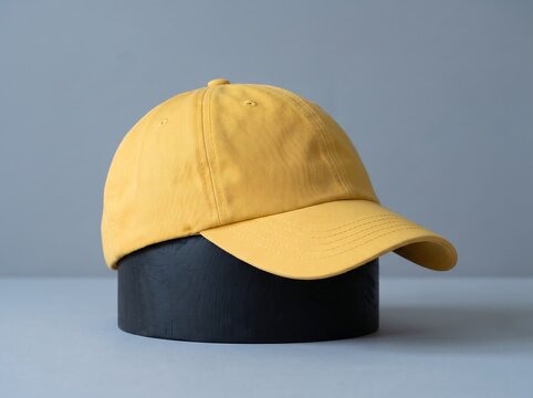Vibrant yellow baseball cap, a classic and versatile piece of headwear, ideal for casual outfits, sun protection, and adding a pop of color to any everyday ensemble