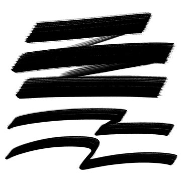 Abstract Black Ink Brush Stroke Elements