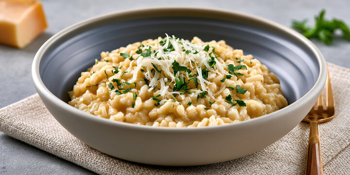 Cheese risoto in dish on the table