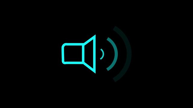speaker icon animated on black background.