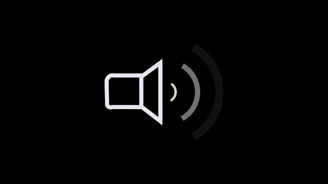 speaker icon animated on black background.