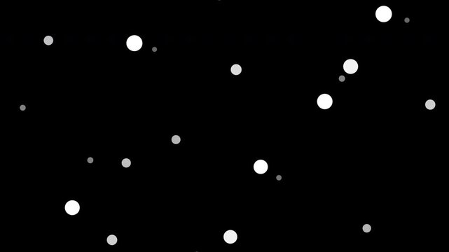 Abstract motion graphic loop with glowing white dots and dark background