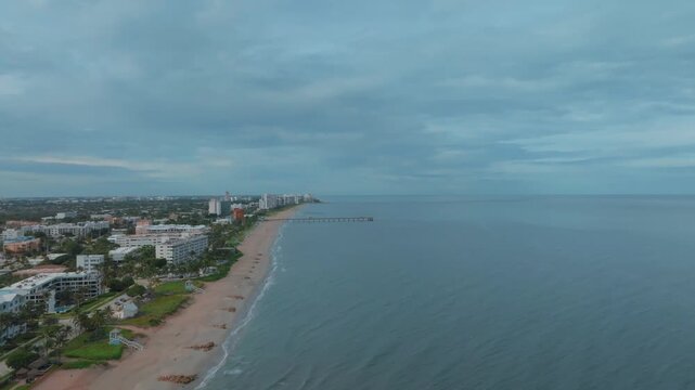 aerial drone view of Deerfield Beach, Florida