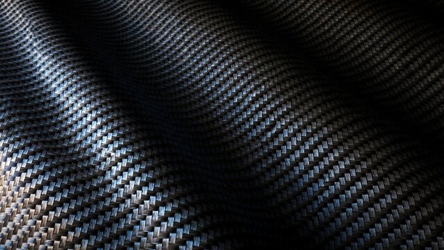 Dark carbon fiber weave texture with a blue sheen