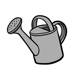 Cute cartoon watering can tool traditional metal gardening pot plant cultivation illustration isolated on transparent background  © pranowo