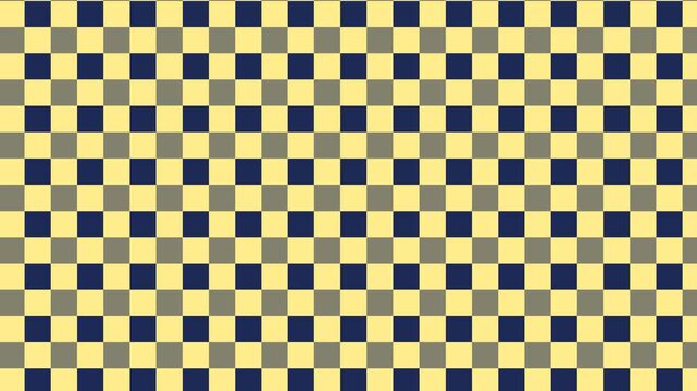 Seamless scrolling navy and yellow gingham pattern, looping animated background for video titles and streams, 4K 58 seconds