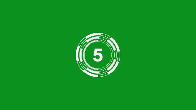 Ten second countdown animation from 10 seconds to 0 seconds on a transparent background, glowing countdown digital clock animation. 10 second countdown timer with alpha channel.