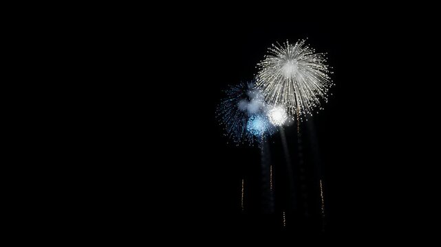Northern Mariana Islands Flag Color Fireworks Left Copy Space