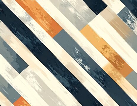 背景　ストライプ　Abstract Diagonal Stripe Pattern with Navy Blue, Beige and Burnt Orange Textures