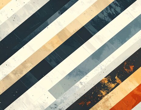 背景　ストライプ　Abstract Diagonal Stripe Pattern with Navy Blue, Beige and Burnt Orange Textures