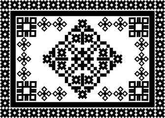 Fototapeta premium Black and white pixel art motif