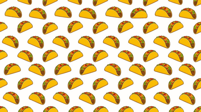 Pixel Art Tacos Pattern Isolated