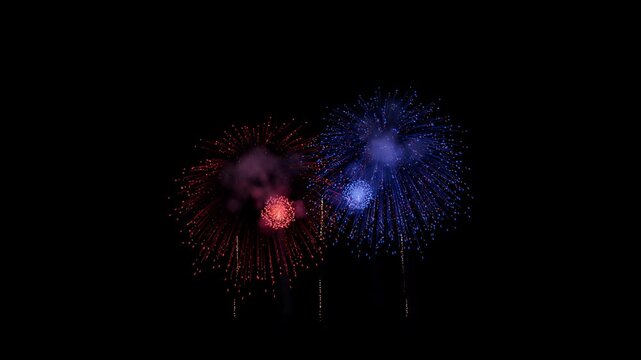Paraguay Flag Color Fireworks Centered 3D Animation