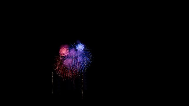 Paraguay Flag Color Fireworks Right Copy Space 3D Animation