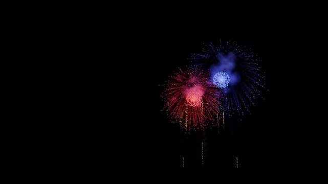 Paraguay Flag Color Fireworks Left Copy Space 3D Animation
