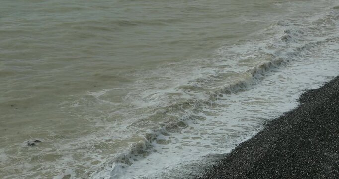 Waves, sea, beach, Birling Gap near Eastbourne, East Sussex, England, Great Britain