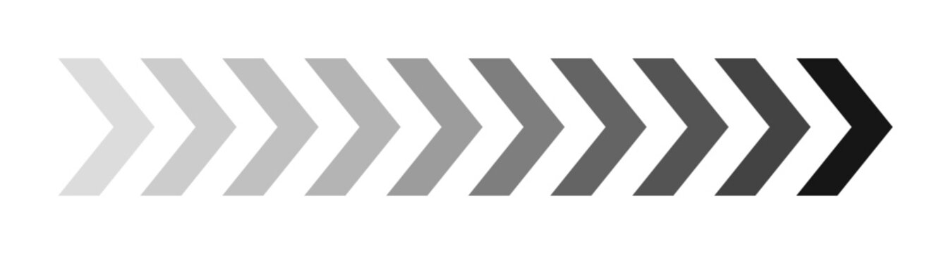 Right arrows symbol chevron web flat icon vector.Directional arrows sign light to dark. Chevron arrow direction pattern.