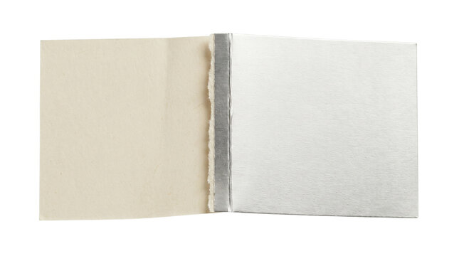 Open torn silver foil candy wrapper isolated on transparent background png