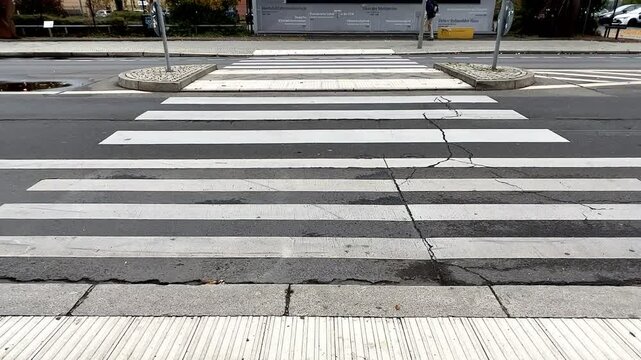 Zebra crossing on public road land, Berlin, Germany