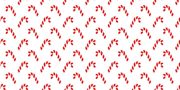 Crisp white and red candy cane pattern background. Festive sweet texture for Christmas holiday gift wrapping, winter apparel, and seasonal party decor.