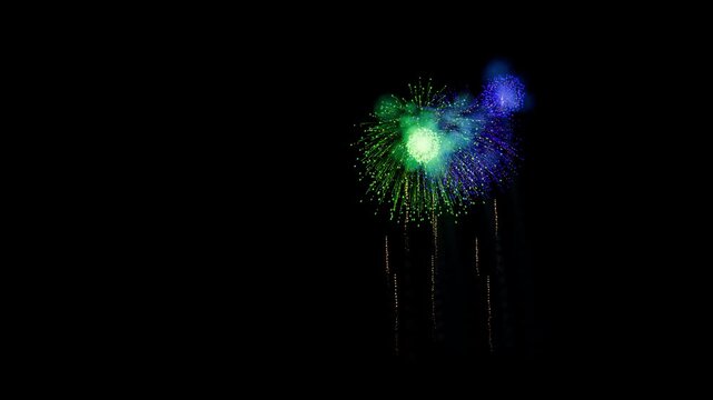 Sierra Leone Flag Color Fireworks Left Copy Space 3D Animation