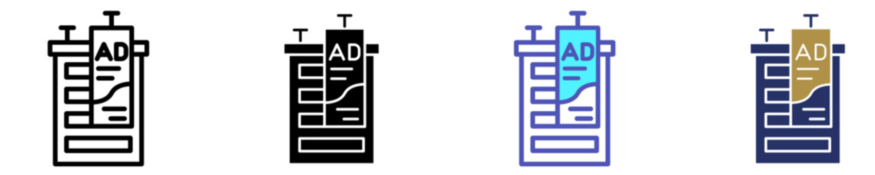Tower Billboard Icon Set Multiple Style Collection