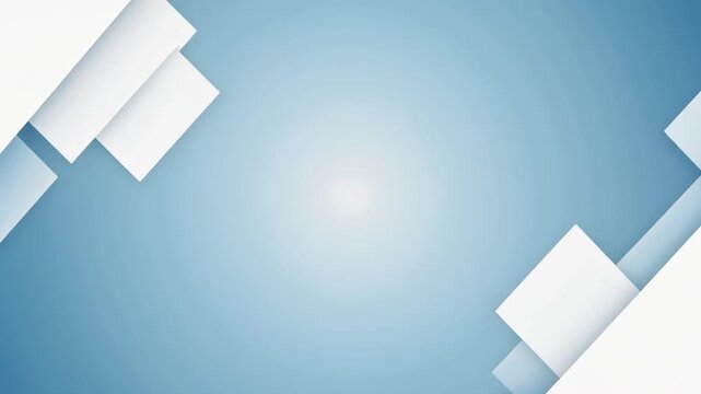 Abstract blue background with white geometric shapes and layers for modern design and presentation