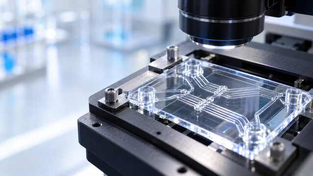 Microfluidic Lab-on-Chip Under Precision Inspection