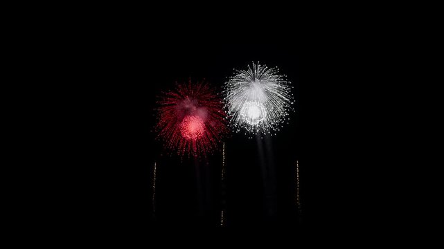 Timor Leste Flag Color Fireworks Centered 3D Animation