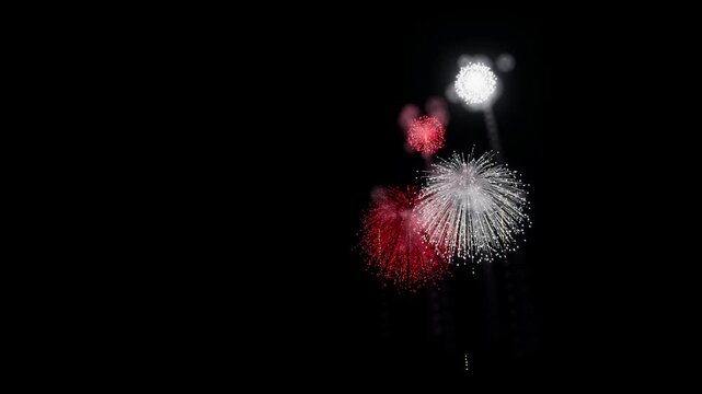 Timor Leste Flag Color Fireworks Left Copy Space 3D Animation