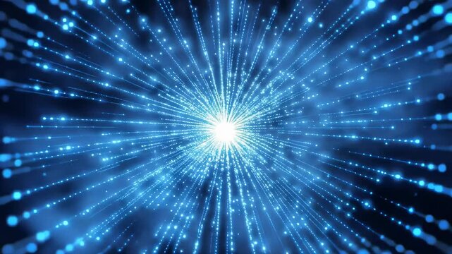 Electric Blue Radial Burst of Sci-Fi Energy