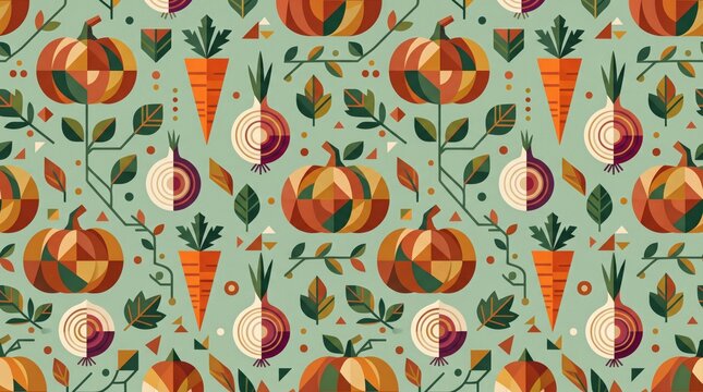 Modern geometric thanksgiving pattern featuring harvest elements thanksgiving festival gratitude