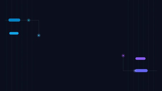Abstract digital interface elements animation with blue and purple shapes