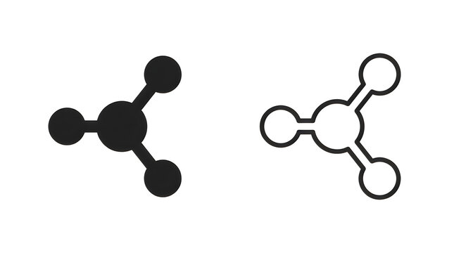 Chemical structure methane and alkene molecular diagram