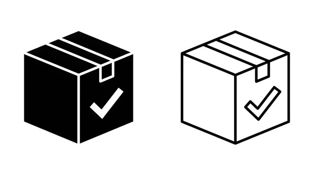 Checkmark box icon with tape seal